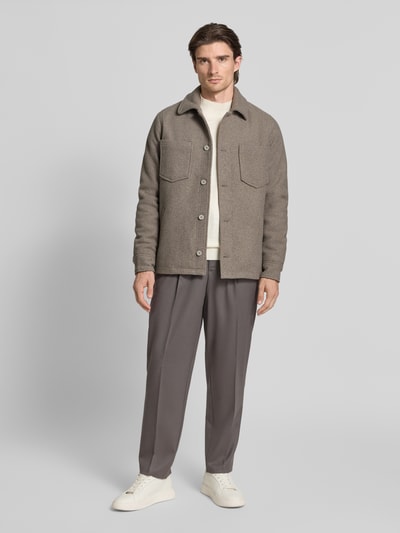 Samsøe Samsøe Regular Fit Hemdjacke mit Brusttaschen Modell 'PALLY' Beige 1