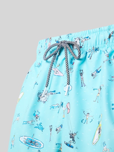 BOARDIES Badehose mit elastischem Bund Modell 'Sea Folk' Helltuerkis 2