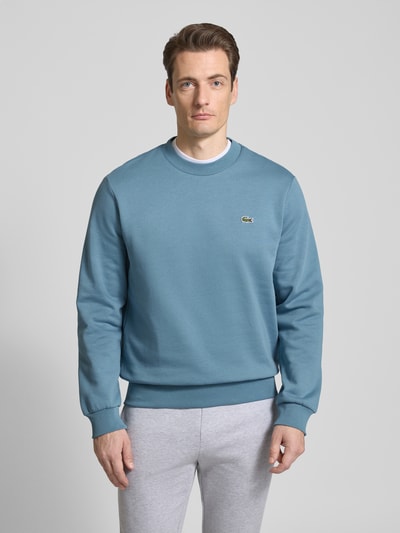 Lacoste Sweatshirt mit Label-Patch Rauchblau 4