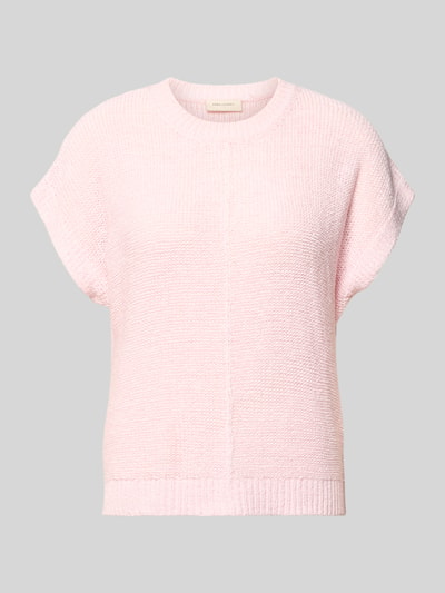 FREE/QUENT Gebreid shirt met kapmouwen model 'Estapper' Lichtroze - 2
