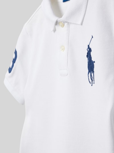 Polo Ralph Lauren Kids Slim Fit Poloshirt mit Logo-Stitching Weiss 2