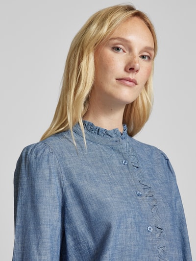 Tommy Hilfiger Overhemdblouse met opstaande kraag, model 'CHAMBRAY' Blauw gemêleerd - 3