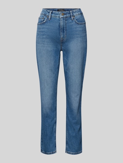 Productfoto, Straight Fit Jeans aus Baumwoll-Mix van Lauren Ralph Lauren, blauwe denim unicolor, high waist, 5-pocket-design, label details, katoenmix