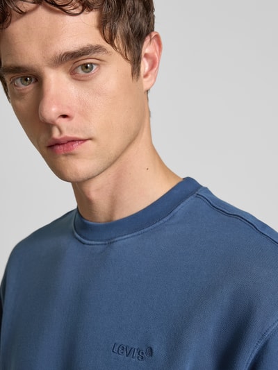 Levi's® Relaxed Fit Sweatshirt mit Label-Stitching Jeansblau 3