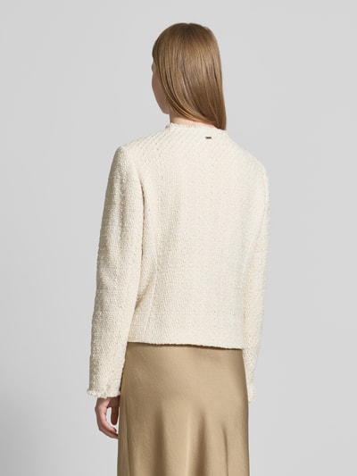 WHITE LABEL Blazer in Bouclé-Optik mit Rundhalsausschnitt Ecru 5