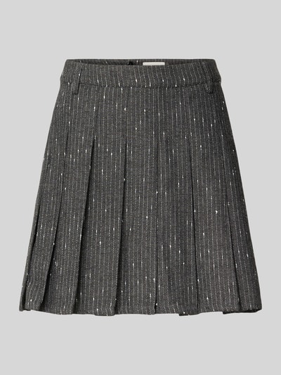 Copenhagen Muse Faltenrock mit Knopfverschluss Modell 'TRINA' Mittelgrau Melange 2