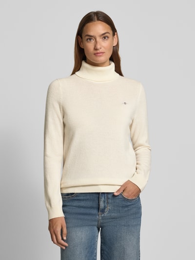 GANT Regular fit coltrui van wolmix, model 'Extrafine' Offwhite - 4