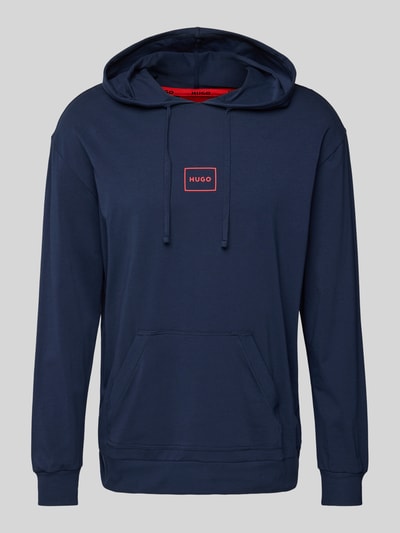 HUGO Hoodie met labelprint, model 'Laze' Marineblauw - 2