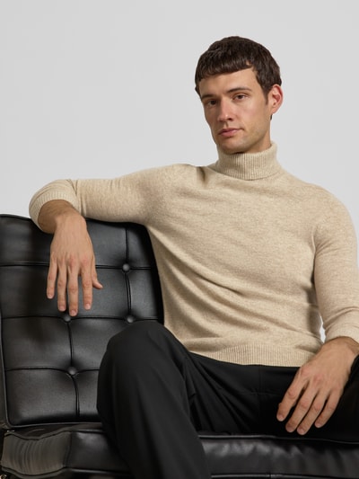 Christian Berg Men Strickpullover aus reinem Kaschmir Camel Melange 3