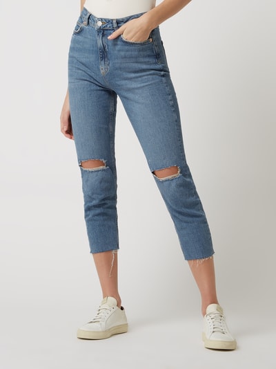 Review Straight fit capri-jeans met stretch  Blauw - 4