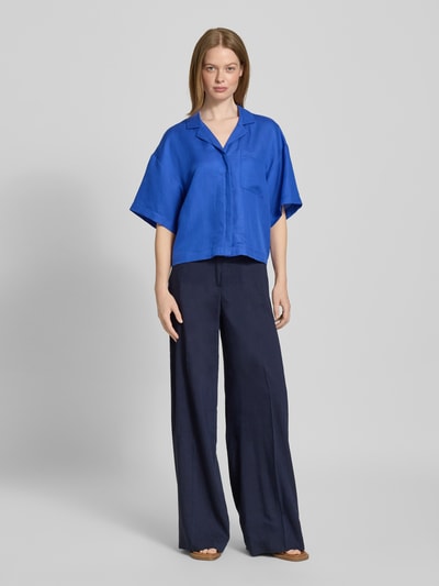 Selected Femme Boxy Fit Hemdbluse aus Lyocell-Leinen-Mix Modell 'LYRA' Royal 1