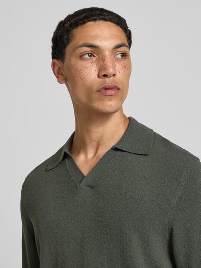 Marc O'Polo DENIM regular fit poloshirt van katoenmix Kaki - 3