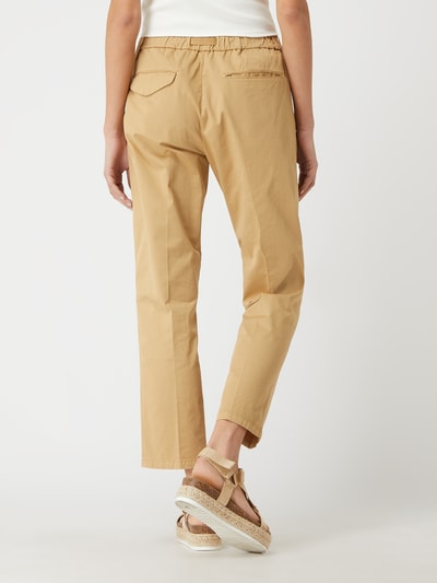 White Sand Relaxed fit chino met stretch, model 'Marylin' Beige - 5