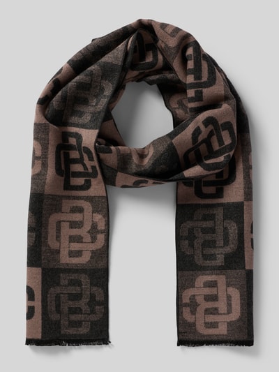 Christian Berg Men Sjaal van viscose met logomotief Taupe - 1