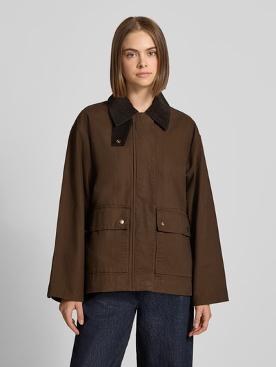 JJXX Regular Fit Jacke aus reiner Baumwolle Modell 'Zaga' Schoko 4