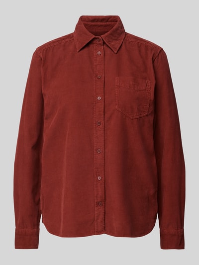 Gant Regular fit corduroy blouse met borstzak Bordeaux - 2