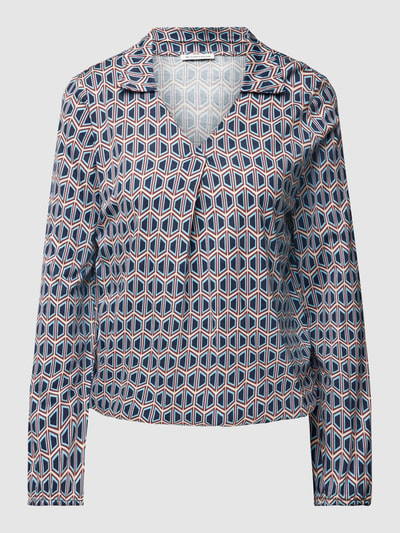 Tom Tailor Shirt met lange mouwen, all-over motief en platte kraag Blauw - 2