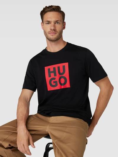 HUGO T-shirt met labelprint, model 'Daltor'  - 3