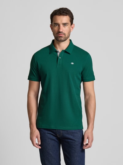 Tom Tailor Regular Fit Poloshirt aus reiner Baumwolle Dunkelgruen 4