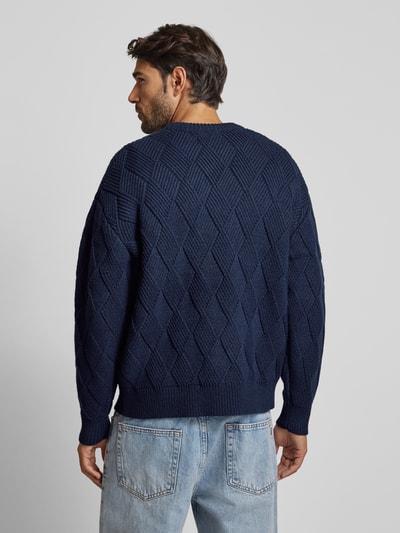 JAKE*S STUDIO MEN Gebreide pullover met ribboorden Marineblauw - 5