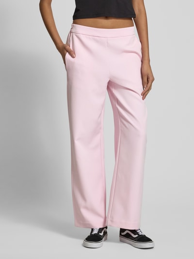 Pieces Loose fit pantalon met gedeeltelijk elastische tailleband, model 'BOZZY' Oudroze gemêleerd - 4