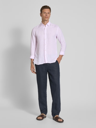 FIL NOIR Regular fit zakelijk overhemd met kentkraag, model 'ROMA' Lichtroze - 1