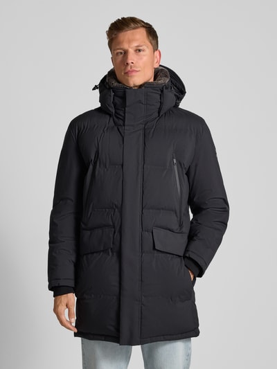 Strellson Regular fit lange jas met afneembare capuchon Zwart - 4