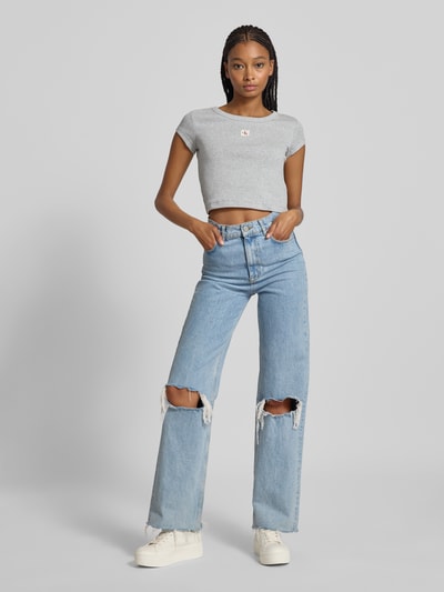 Calvin Klein Jeans T-shirt z naszywką z logo Jasnoszary melanż 1