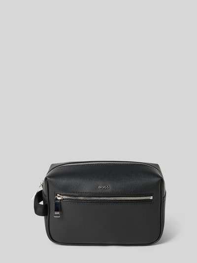 BOSS Toilettas van echt leer, model 'DAXTER' Zwart - 1