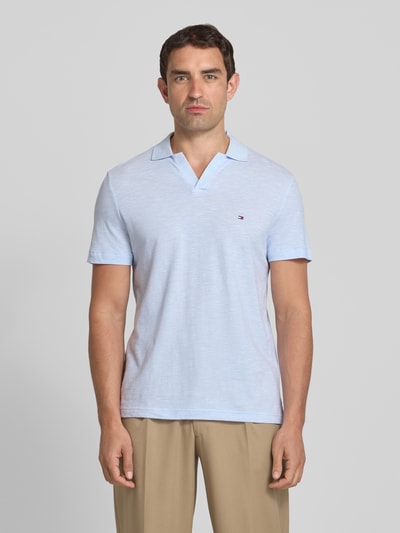Tommy Hilfiger Regular Fit Poloshirt aus reiner Baumwolle Hellblau Melange 4
