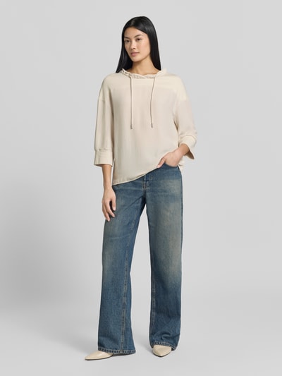 Marc Cain Relaxed Fit Sweatshirt mit Tunnelzug Offwhite 1