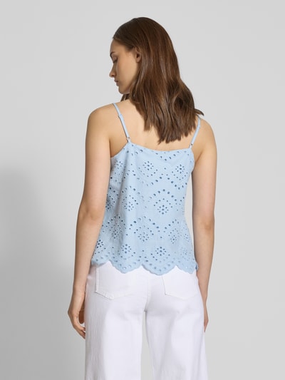 Pieces Regular fit blousetop van puur katoen, model 'VILDE' Lichtblauw - 5