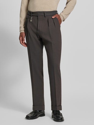 Manuel Ritz Slim Fit Hose mit Viskose-Anteil Dunkelbraun 4