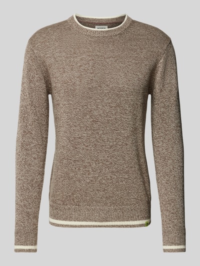 Scotch & Soda Regular Fit Strickpullover mit Label-Patch Hellbraun Melange 2