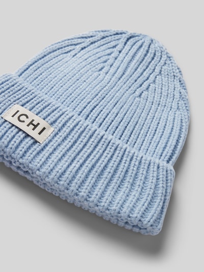 ICHI Beanie met labelpatch, model 'EMMA' Blauw - 2