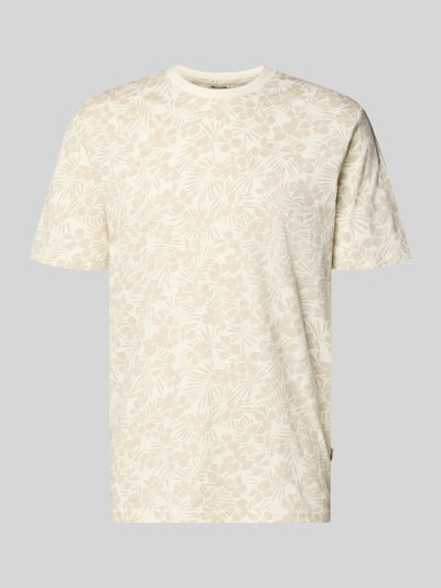 Produktfoto, Regular Fit T-Shirt aus reiner Baumwolle Modell 'PERRY' von Only & Sons, efekt: wzór na całej powierzchni, krój regular fit, okrągły dekolt, krótki rękaw, wykończenie materiału: dżersej, materiał: czysta bawełna