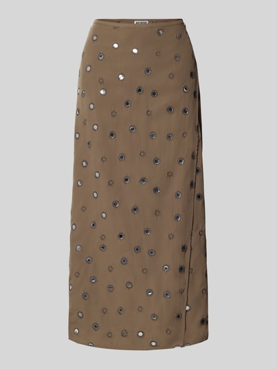 WEEKDAY Wickelrock mit Stitchings Modell 'Salem' Mittelbraun 2