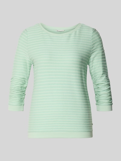 Tom Tailor Denim Shaped Fit sweatshirt van katoen- en viscosemix Appeltjesgroen gemêleerd - 2