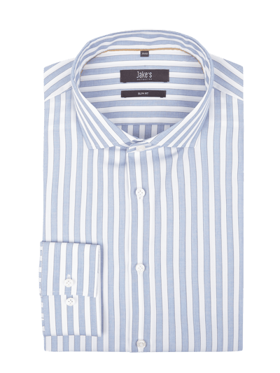 Jake*s Slim Fit Business-Hemd aus Baumwolle Bleu 2