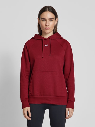 Under Armour Hoodie met logostitching, model 'Rival' Bordeaux - 4