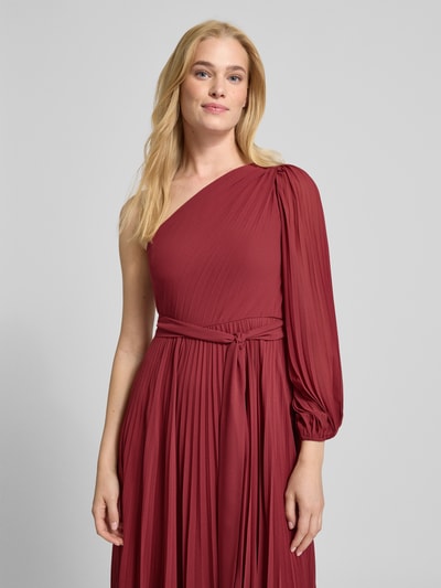 Forever New Avondjurk met plissévouwen, model 'Mina' Bordeaux - 3