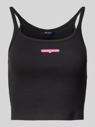Tommy Jeans Slim Fit Crop Top aus Ripp Black 2