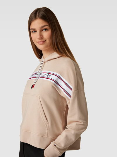 TOMMY HILFIGER Hoodie mit Logo-Print Taupe 3