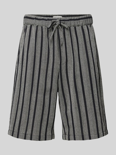 Casual Friday Regular fit korte broek met structuurmotief, model 'KALLE' Marineblauw - 2