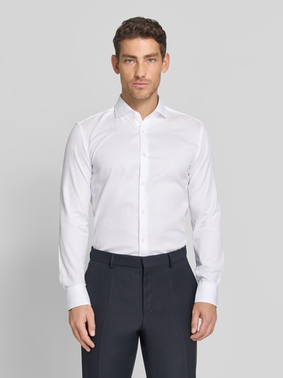 BOSS Slim Fit Businesshemd aus reiner Baumwolle Modell 'H-HANK-SP' Weiss 4