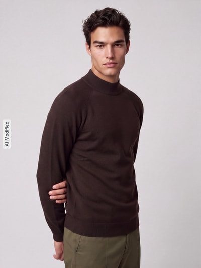Strellson Regular Fit Pullover aus Baumwoll-Mix Modell 'Tito-M' Schoko 4