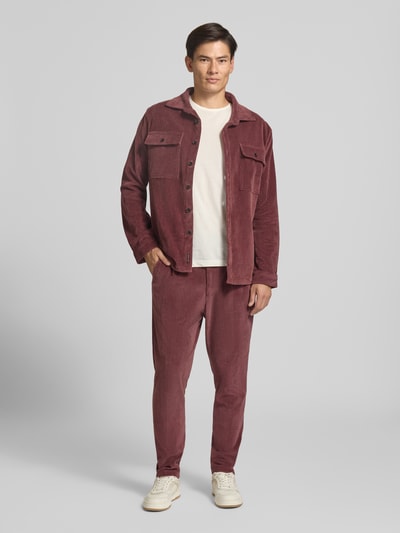Zuitable Regular Fit Overshirt mit Pattentaschen Modell 'Taylor' Bordeaux 1