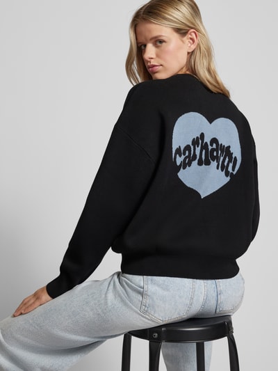 Carhartt Work In Progress Gebreide pullover met labelprint, model 'AMOUR' Zwart - 3