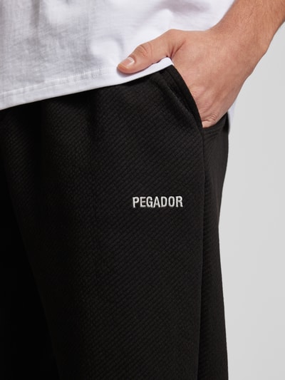 Pegador Wide Leg Sweatpants mit Strukturmuster Modell 'VEAL' Black 3