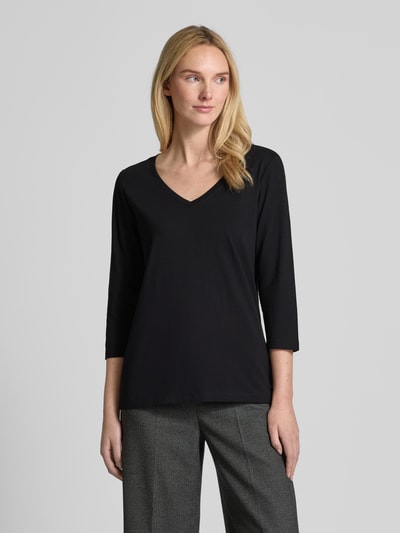 s.Oliver RED LABEL Regular Fit 3/4-Shirt aus Baumwoll-Mix-Jersey mit V-Ausschnitt Black 4